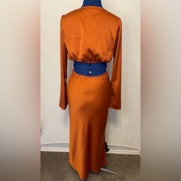 Beautiful rust color, long sleeve cut, out dress. - Picture 5 of 7